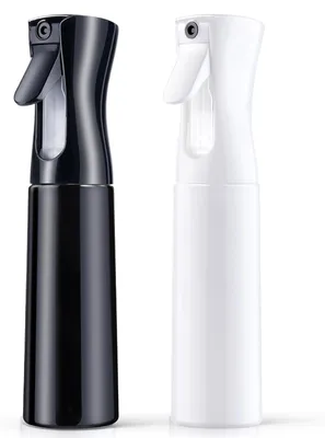 2 Haarsprühflaschen 300 ml, feiner Nebel, Weiß + Schwarz