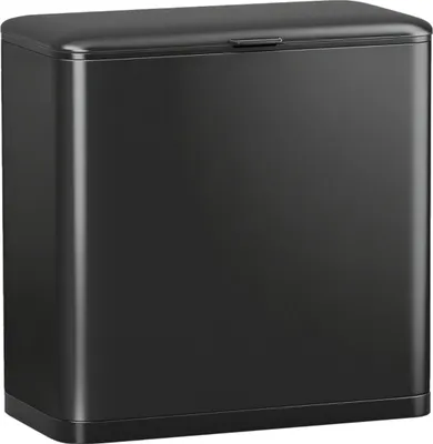 Image de poubelle 8 L, à poser ou à suspendre, inox, noir
