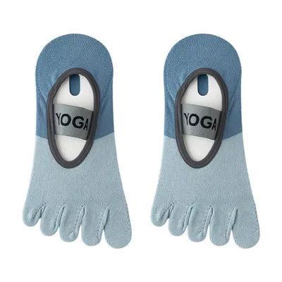 Produktbild von 2 Paar Yoga Socken für Fitness Ballett, Rutschfeste Pilates Socken für Damen Mädchen, Blau
