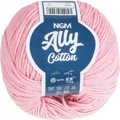 Obrázek produktu pro Příze ALLY Bavlna - 50 g, 140 m - Růžová