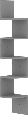 Image de vidaXL Wand-Eckregal Grau 19x19x123 cm Holzwerkstoff