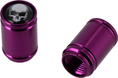 Produktbild von Set: 2x Ventilkappe "Skull", Violett eloxiert