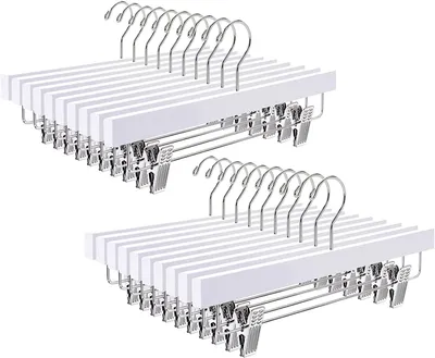 Holz-Hosenbügel 35,5 cm, 20 Stk., mit Anti-Rutsch-Clips