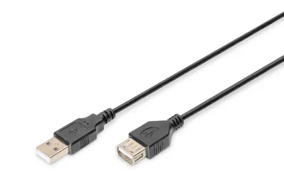 Produktbild von DIGITUS USB 2.0 Verlängerungskabel Typ A -A St/Bu 3.0m, sw