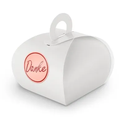 Produktbild von SET DANKE (Motiv2) 24xGeschenkschachtel mit Griff weiß  + Sticker