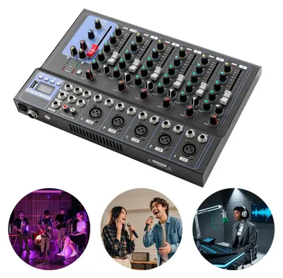 Produktbild von DJ Mixer - 7-Kanal Audio Mischpult - Professionelles DJ & Studio Mischpult - Für Live-Auftritte, Bars & Bühnen - Schwarz
