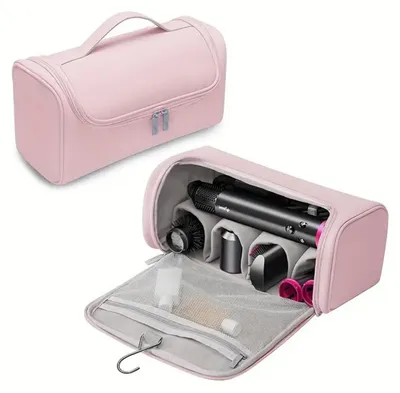 Immagine prodotto di INF Borsa portaoggetti portatile compatibile con il phon Dyson – Custodia da viaggio in tessuto Oxford per strumenti per capelli Rosa