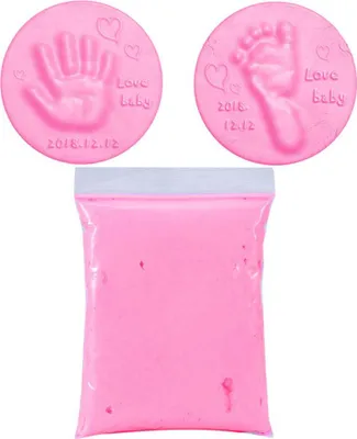 Produktbild von DIY Baby Care Hand Foot Inkpad Handabdruck Fußabdruck Fingerabdruck 7 Farbe Weiche Ton flauschige Schaumstoffversorgungen Antistress Kinderspielzeug für Kinder