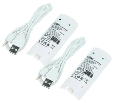 Produktbild von vhbw 2x Akku kompatibel mit Nintendo Wii Controller, Remote Plus Gamepad Controller (400 mAh, 2,4 V, NiMH)
