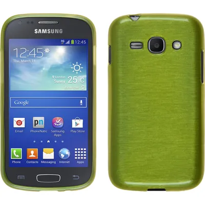 Produktbild von PhoneNatic Case kompatibel mit Samsung Galaxy Ace 3 - pastellgrün Silikon Hülle brushed + 2 Schutzfolien