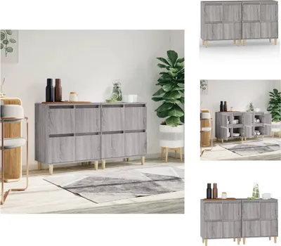 Immagine prodotto di vidaXL Credenze 2 pz. Grigio Sonoma 60x35x70 cm Materiale a base di legno - Credenze