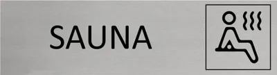 Produktbild von CombiCraft Aluminium Türschild Sauna 165x45mm mit 3M-Tape zur Befestigung, einfache Kennzeichnung von Räumen und Bereichen