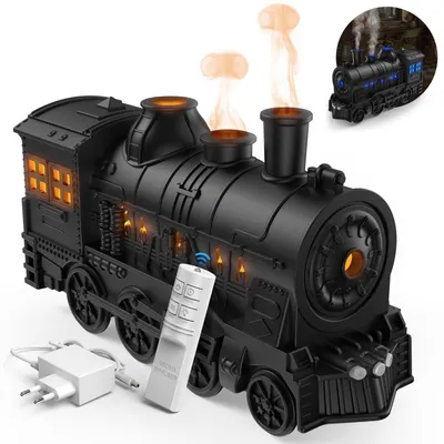 Produktbild von Luftbefeuchter Aroma-Diffusor Duftlampe Ultraschall-Vernebler - Zugform - 300 ml - Flammeneffekt - Mit Fernbedienung