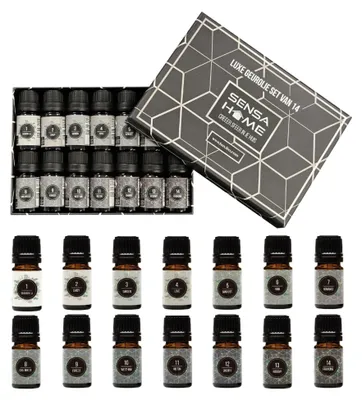 Immagine prodotto di Set di oli profumati SensaHome con 14 pezzi - fragranze pregiate per umidificatori, diffusori di aromi, bruciatori a olio - confezione e set regalo variegato