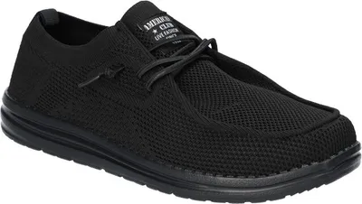 Produktbild von AMERICAN CLUB LE04 Slip-on Schuhe, Sneakers für Herren, Schuheinlage "MEMORY FOAM SYSTEM" Schwarz 46