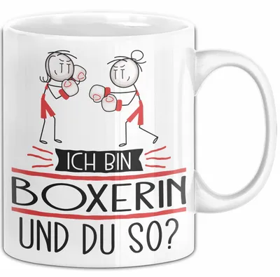 Produktbild von Boxerin Tasse Geschenk Ich Bin Boxerin Und Du So Geschenkidee Lustiger Spruch Becher (Weiß)