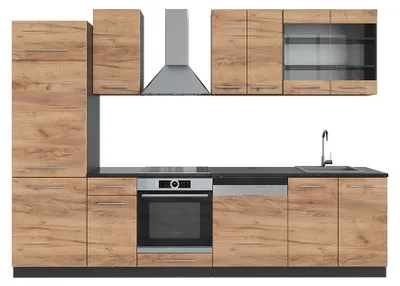 Produktbild von Küchenzeile Vicco Fame-Line Goldkraft Eiche/Anthrazit 300 cm , AP Anthrazit, Model 42178