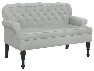 Obrázek produktu pro vidaXL Lavice s opěradlem světle šedá 119,5x64,5x75 cm sametová