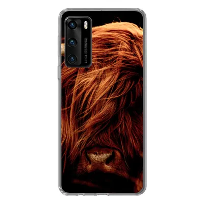 Produktbild von MuchoWow® Handyhülle Schutzhülle Hülle für Huawei P40 Schottischer Highlander - Kuh - Hörner - Porträt - Tiere Silikon Softcase Handy Hülle - Handytasche