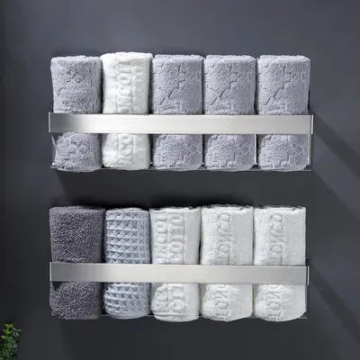 Produktbild von Gästehandtuchhalter Selbstklebend Edelstahl 2er Set 40 cm Silber