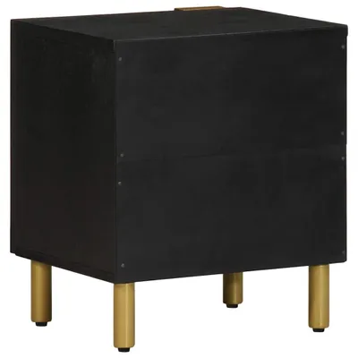 Immagine prodotto di vidaXL Comodini 2 pezzi neri 40x33x46 cm in legno massiccio di mango