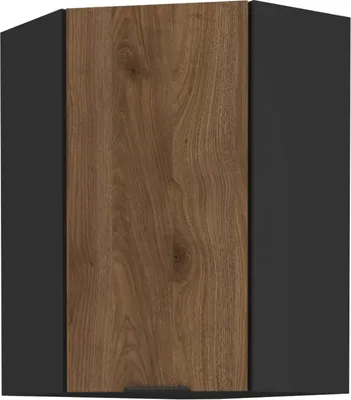 Produktbild von Kondela Oberer Eckküchenschrank Menzo 60x60 GN-90 1F - Schwarz / Walnuss