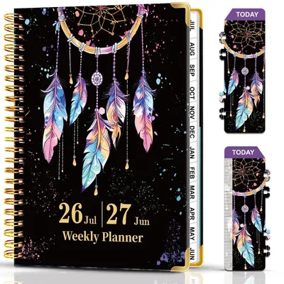 Produktbild von Wochenplaner 2026-2027 A5 Hardcover Terminplaner Juli-Juni Notizbuch 21,5 x 16 cm mit Lesezeichen