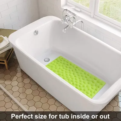 Produktbild von Wanneneinlage Badewannenmatte rutschfest,Antirutschmatte für Badewanne,Badematte,schimmelresistent & maschinenwaschbar, 100% BPA-frei,[80x40cm],Grün