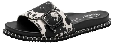 Productafbeelding van Tamaris Comfort dames slipper, plat model, zwart, met verstelbare bandjes, maat 42