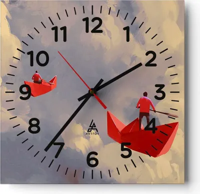 Produktbild von Wanduhr - Quadrat - Glasuhr - Abstraktion modern - 30x30cm - Schleichendes Uhrwerk - Lautlos - zum Aufhängen bereit - Dekoration Modern - Wanddekoration aus Glas - C4AC30x30-3832