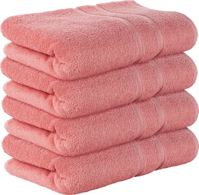 Produktbild von StickandShine 4er SET Premium Frottee Badetuch 100x150 cm in lachs in 500g/m² aus 100% Baumwolle