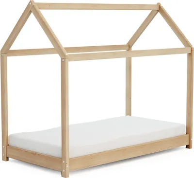 Immagine prodotto di AT4 - Lettino Cabane bambini legno Cabana - Marrón - 70 x 140 - 145 x 77 x 124 cm