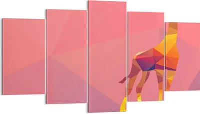 Produktbild von Bild auf Leinwand - Leinwandbild - Giraffe modern Grafik - 160x85cm - Wand Bild - Wanddeko - Leinwanddruck - Bilder - Kunstdruck - Wanddekoration - Leinwand bilder - Wandkunst - EA160x85-2805