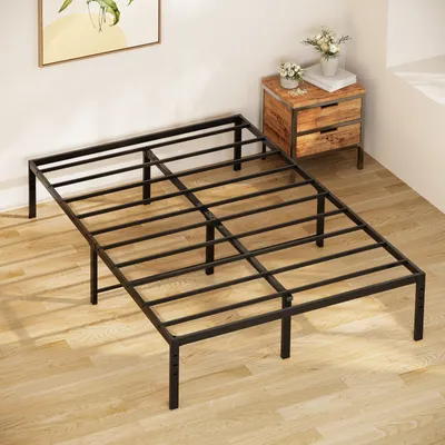 Obrázek produktu pro Postel Bealife AF25 140 x 200 cm, rám postele 140 x 200 cm výška 37 cm s úložným prostorem pod postelí, kovová postel Snadná montáž a stabilita, černá barva