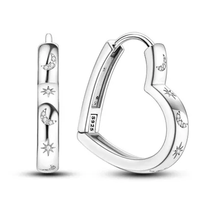 Produktbild von Herz Disign Ohrcreolen Ohrschmuck Damenohrringe Mond & Sterne (GESCHENKIDEE), inklusive Geschenkschachtel