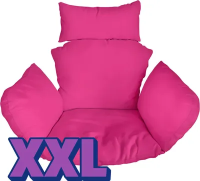 Obrázok produktu pre Vankúš na závesné kreslo, XXL, vankúš, podložka pre závesnú hojdačku z polyratanu a ratanu, zadný vankúš na závesné kreslo, ružový [114]