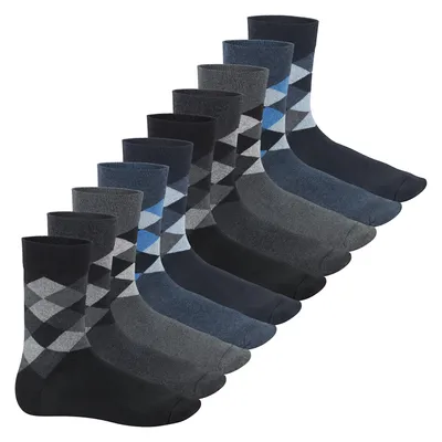 Produktbild von Footstar Herren Motiv Socken (10 Paar) Baumwoll Socken mit Mustern - Karo 43-46
