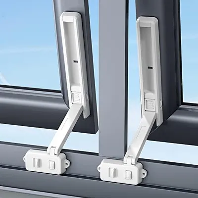 Produktbild von SAFELON 2 Stš¹ck Baby-Sicherheits-Fensterbegrenzer, Fenster-Sicherheitsschloss fš¹r Kinder und Haustiere, keine Bohrwerkzeuge, zu verwenden (2 Stš¹ck, Wei?)