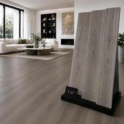 Produktbild von Klickvinyl, Vinylboden Eiche, Wasserfest, Bodenbeläge, 4mm SPC + 1mm Unterlage, 1 Stück Muster