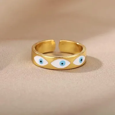 Produktbild von Türkischer böser Blick Ring mit Regenbogen Zirkon
