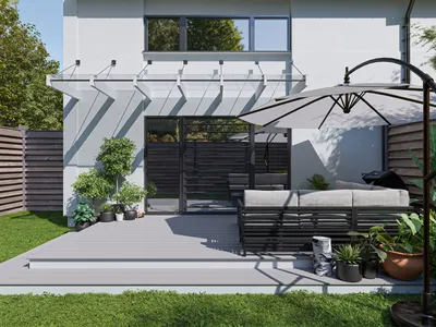 Produktbild von UPM | 4 m | ProFi One Silver Ash Grau 140x24 mm Terrassendiele WPC, Massivprofil, Pflegeleicht, Recycelt, Germany, Rutschfest, Clip Montage, Strukturierte Oberfläche