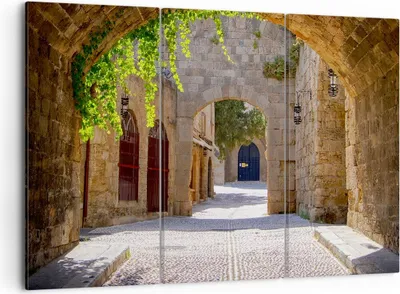 Produktbild von Bild auf Leinwand - Leinwandbild - Straße Geschichte Architektur Denkmal - 105x70cm - Wand Bild - Wanddeko - Leinwanddruck - Bilder - Kunstdruck - Leinwand bilder - Wandkunst - CE105x70-2701