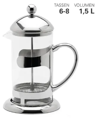 Produktbild von Karl Weis Pressfilterkanne Glas/Edelstahl 1,5 L