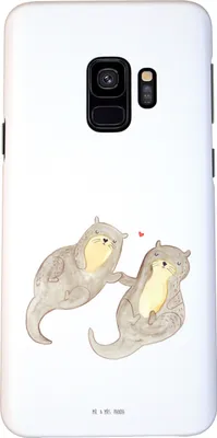 Produktbild von Mr. & Mrs. Panda Samsung Galaxy S9 Handyhülle Otter Hände halten - Weiß - Geschenk, Verliebt, Smartphone Hülle, Cover, Liebe, Seeotter, Paar, glücklich, Handy Schutzhülle