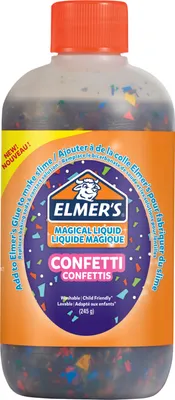 Produktbild von Elmer's Konfettischleimaktivator | magische Schleimaktivator-Flüssiglösung | 245-g-Flasche | toll zum Herstellen von Konfettischleim