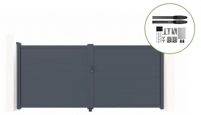 Produktbild von Flügeltor elektrisch 3,5m EIGER H.180cm + Drehtorantrieb HICKER B200