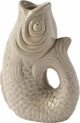 Image de Gift Company Bougeoir Monsieur Carafon S, Bougeoir en forme de poisson, Faïence, Sandstone, H 16.2, 1055303029