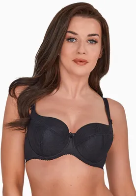 Produktbild von GAIA Damen Büstenhalter Micaela – Vollschalen BH mit Bügeln – Gepolsterte Cups – Tulpenausschnitt – Formender Halt – Ideal für große Oberweite – Schwarz J65