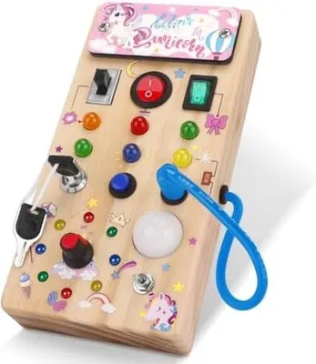 Produktbild von Holz Aktivitätsboard mit LED Lichtschalter für Kleinkinder