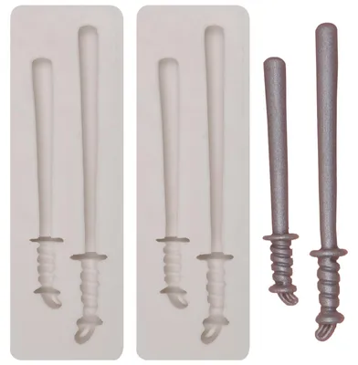 Silikonform für Schlagstock-Fondant, 2er-Set, lebensmittelecht
